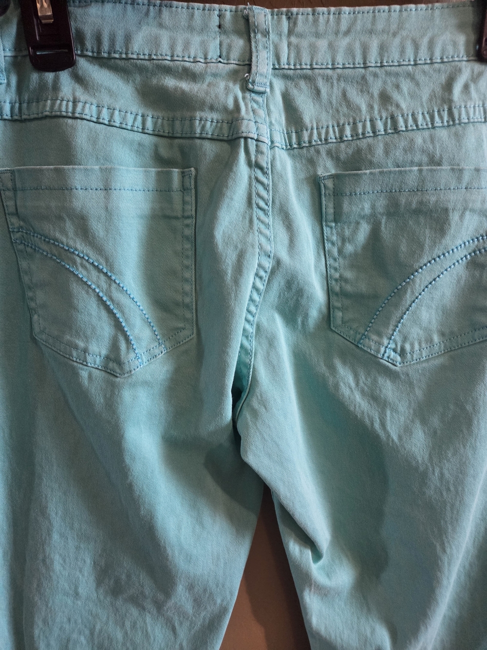 ANGIE Turquoise Skinny Jeans - Stretch Mid Rise - Picture 4 of 4
